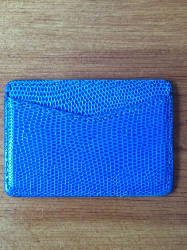 Club Monaco Blue Leather ID case Faux Croc Skin