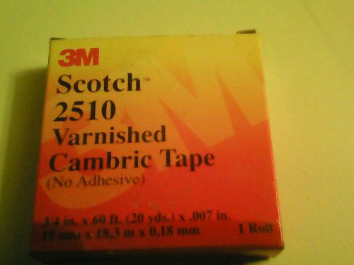 Scotch 3M 2510 Varnished Cambric Tape No Adhesive 3/4&#034; x 60 ft x .007&#034; inch New