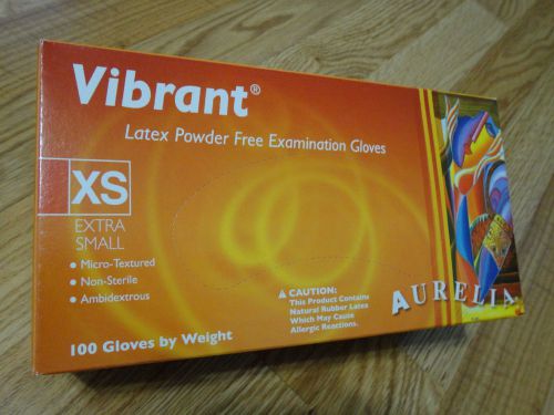 Aurelia Vibrant Powder Free Latex Gloves 100% Natural Rubber-XS 1000/CS,98225