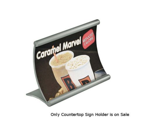 New Retail Curved Metal Frame Countertop Sign Holder 6&#034;W x 4&#034;H