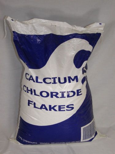 Calcium chloride flakes chemical less! 50lb bag pools dust melting construction for sale