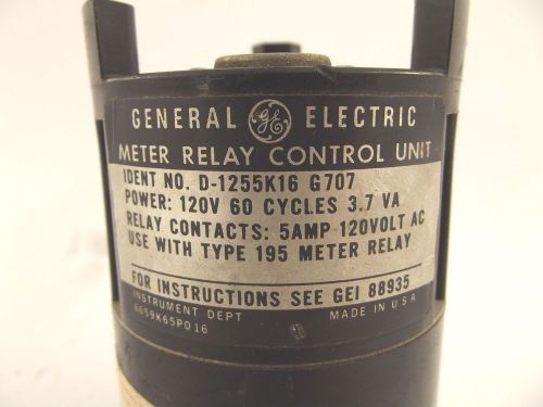 GE METER RELAY CONTROL UNIT 120V 50/60Hz TYPE 195 STYLY D-1255K16-G707