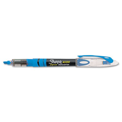 Accent liquid pen style highlighter, chisel tip, fluorescent blue, dozen for sale
