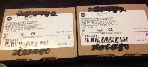Allen-Bradley: 100-SA11 Side Mount Auxiliary Contact - New in Box / Lot of 2!