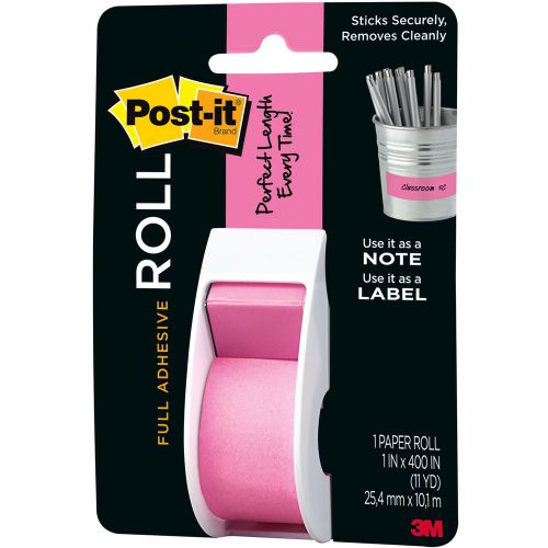 Post-It Full Adhesive Roll 1&#034;X400&#034;-Pink