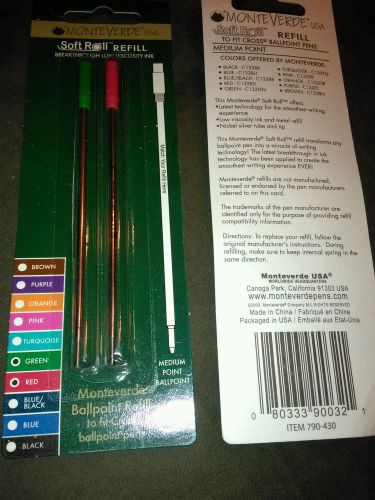 Monteverde pen refill 790-430 (2) packs of (2) new