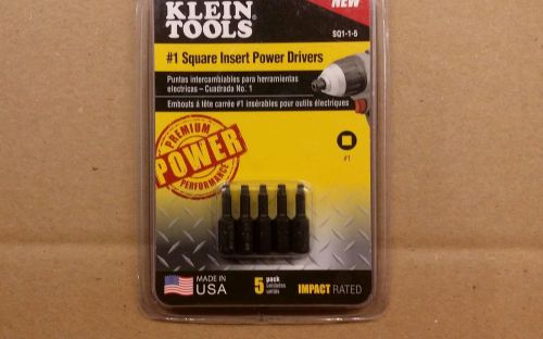 Klein SQ1-1-15 Square Insert Power Driver Bit Number 2, 1-Inch, 15 Pack