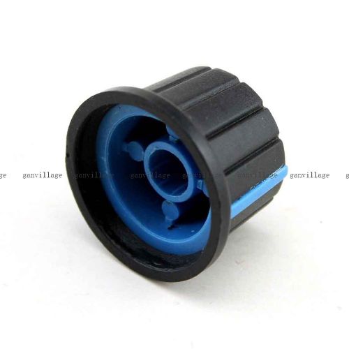 5pcs Black With Blue Mark Shaft Volume Control Potentiometer Knob Cap 24x15mm