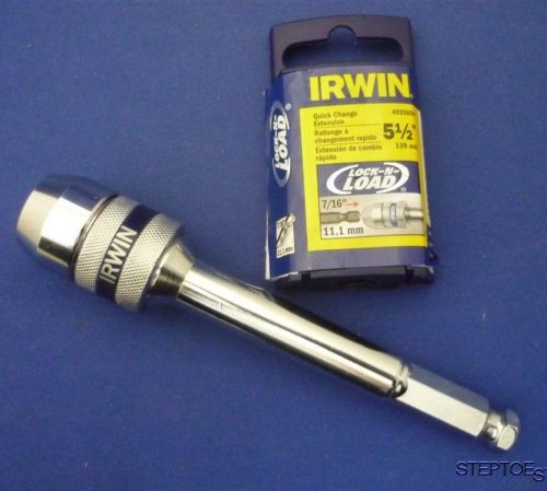 Brand new irwin lock-n-load quick change extension 5 1/2&#034; long 7/16&#034; hex 4935654 for sale