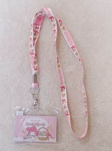 Cute! Sanrio My Melody Name Tag, ID Card Holder with Neck Strap