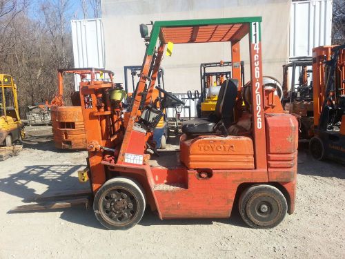Forklift lift truck toyota 5000 lb cap cushion single mast fork included propane for sale