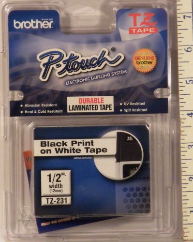 BROTHER P-TOUCH TZ-231 BLACK PRINT ON WHITE TAPE REFILL KIT NEW SEALED PACKAGE