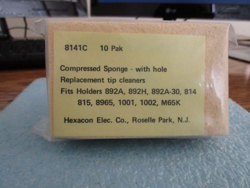 Hexacon Model: 8141C Compressed Sponges with Hole.  10 Pak.  New Old Stock  &lt;