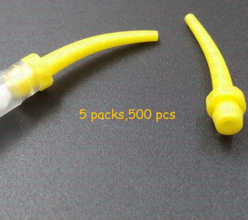 For Mixing Tip 5 x 100pcs/pack Dental Disposable Intra Oral tips Yellow Nozzles