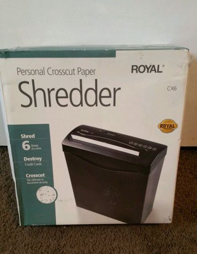 Royal Cx6 Paper Shredder Cross Cut - 6 Per Pass (29183gbk) (29183g-bk)