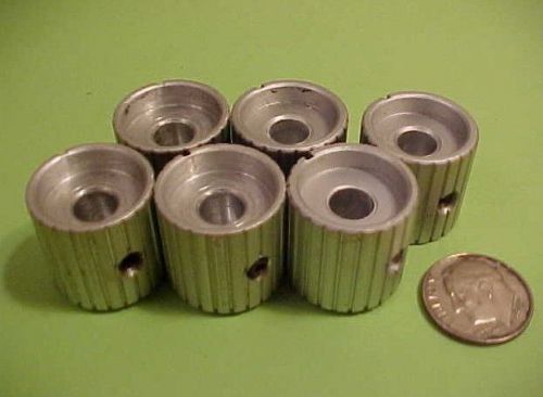 6 SOLID ALUMINUM, MACHINED KNOBS setscrew FOR 1/4&#034; SHAFT