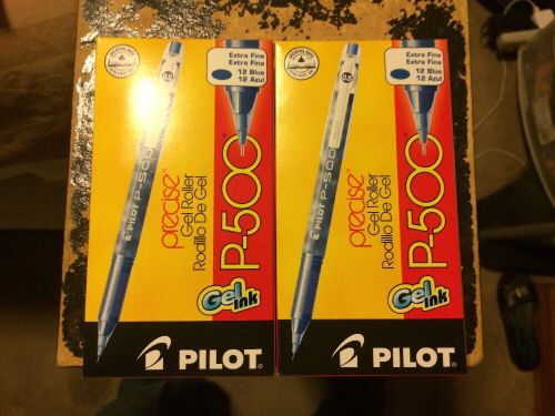 24-Pilot Precise P-500 Rollerball Gel Pens Blue Extra Fine 0.5 MM New Best Price