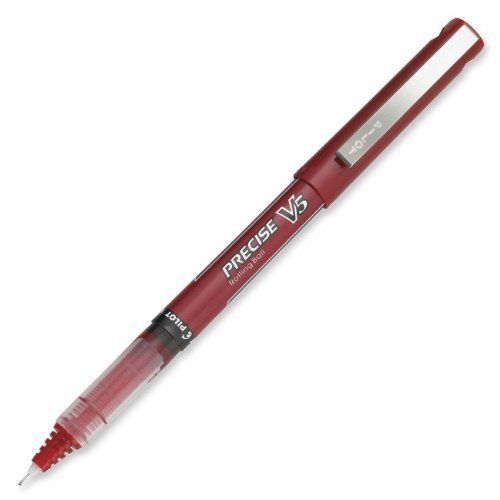 Pilot Precise V5 Stick Rolling Ball Pens, Extra Fine Point, Red Ink, Dozen Box (