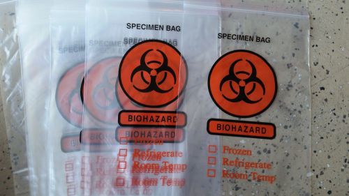 50 biohazard specimen bags 6&#034; x 9&#034; zombie lunch walking sandwich party dead for sale