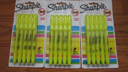 15 Sharpie Accent Pocket Pen Style Highlighters, Narrow Chisel, Yellow