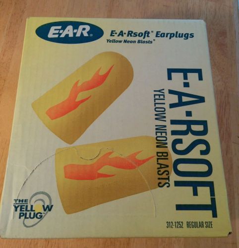 3M E-A-Rsoft Yellow Neon Blasts Uncorded Earplugs Box of 200 pairs