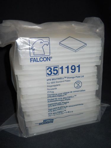 (25) bd falcon hts multiwell non-sterile polypropylene storage plate lids 351191 for sale
