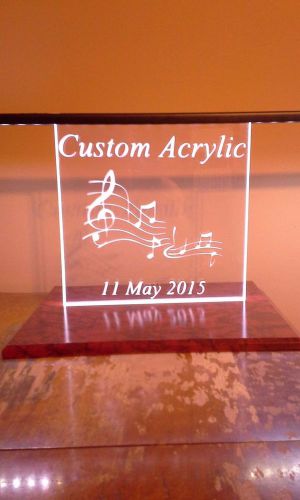Custom Etched Approx 8&#034; inch x 8&#034; inch x 1/2&#034; inch thick Cast Acrylic Sheet
