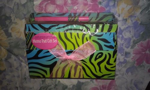 Memo Pad Gift Set Brand New - Zebra Stripes