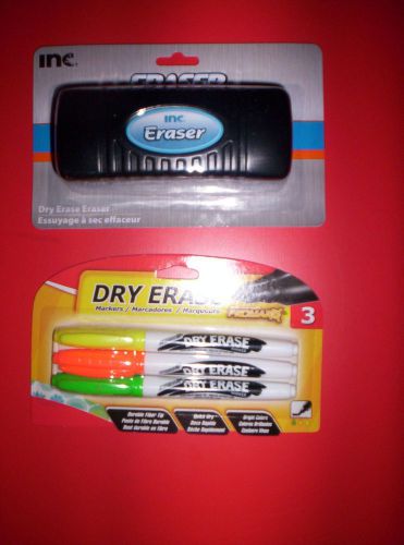 Promarx Dry Erase Markers~YELLOW/ORANGE/GREEN &amp; DRY ERASE ERASER