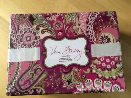 Vera Bradley Mail Box Stationary Desk Set VERY BERRY PAISLEY NIP