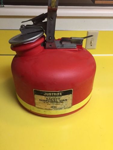 JUSTRITE 14762 Disposal Can, 2 Gallons, Red, Polyethylene 7.5 Liters
