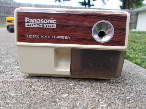 Vintage Panasonic KP-110 Electric Pencil Sharpener Auto Stop Wood Grain