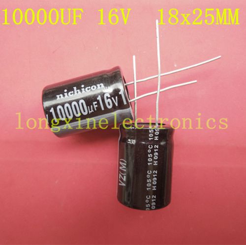 5PCS 10000UF 16V 105°C Radial Electrolytic Capacitor 18X25mm