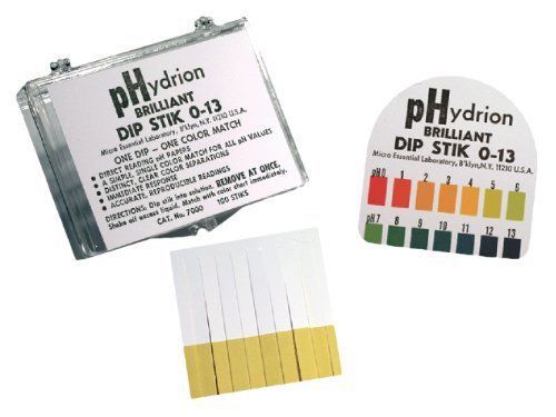 Micro Essential Lab 7000 Brilliant Dip Stik Insta-Check Plastic pH Test Strips,