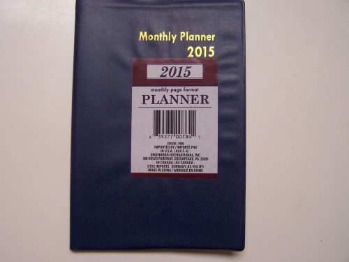 SALE! BLUE 2015 MONTHLY PLANNER/ADDRESS &amp; TELEPHONE 110 PAGES 5&#034;X7&#034;  FREE SHIP!
