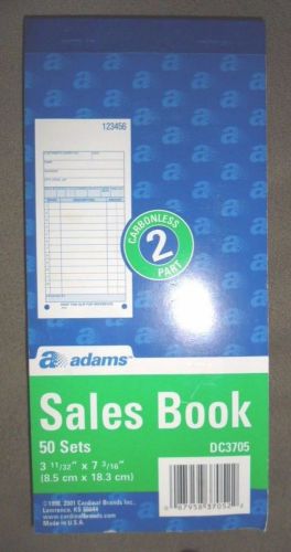 Carbonless 2 Part adams Sales Book ~ 50 sets ~ 3-11/32&#034; x 7-3/16&#034;