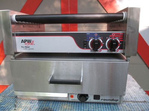 Apw wyott hotdog roller hrs-31 and roundup wd-21a  bun steamer / warmer drawer for sale