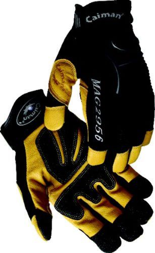 Caiman multi activity gloves genuine pig grain leather gold gloves with g-gri... for sale