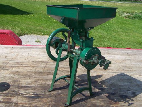 Old challenge burr corn feed grinder grist mill hit miss gas engine steam nice!! for sale