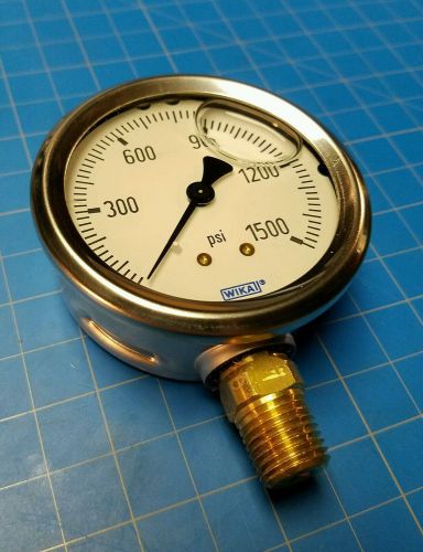 Wika 9767134 industrial pressure gauge liq-filled 2-1/2&#034; dial 0-1500 psi 1/4&#034;npt for sale