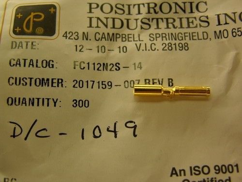 20 Positronics FC112N2S-14 Crimp Female Contacts 16 Size for 12 AWG  DFS02