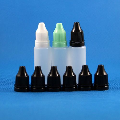 100 P .6 OZ 18 ML Plastic Dropper Bottles Tamper Proof Cap E Juicy Liquid Vapor