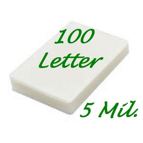100 Letter Size Laminating Laminator Pouches/Sheets 9 x 11-1/2..   5 mil