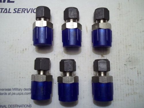 6pc parker tubing fittings 1/2&#034; pipe to 3/8&#034; tubing  6-6 fbz-ss 316 swedgelock for sale
