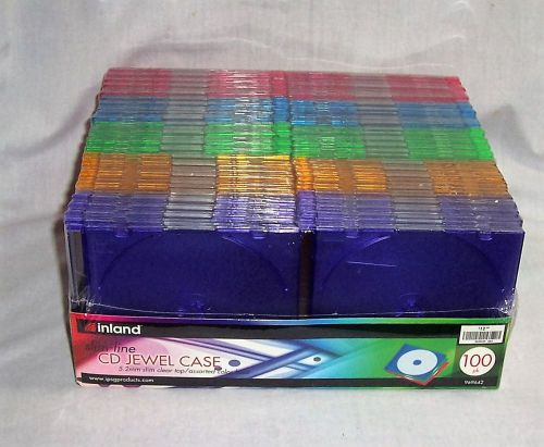 100 NEW inland Single Slim Multi Color CD DVD Jewel Case Box FREE SHIPPING