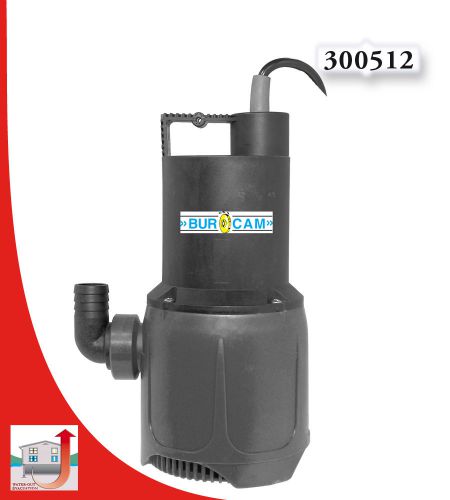 Burcam 1/3 HP Submersible Waterfall Pump Continuous Duty 115V 300512
