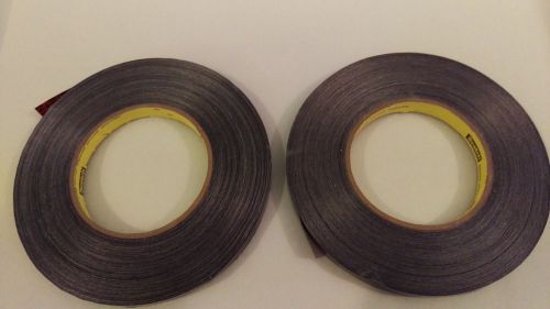 (2) Rolls 3M Strapping tape - 1/2&#034; x 120 yards - black, stensilized