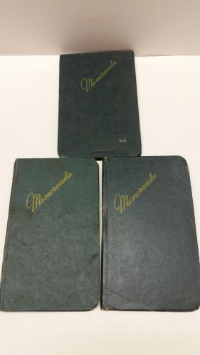 3 Vintage Federal Supply Service Memoranda Books All Used