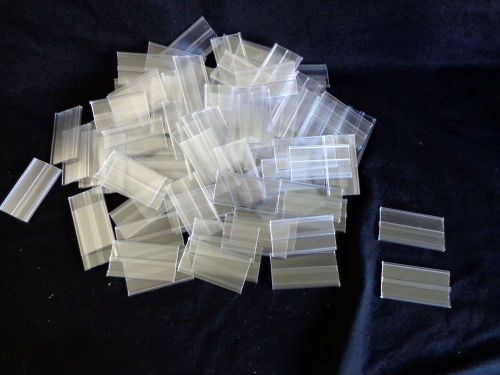 Retail Shelving Tag Holders 100 Pieces Clear Plastic 2.5&#034; x 1.5&#034; CSLH30 New