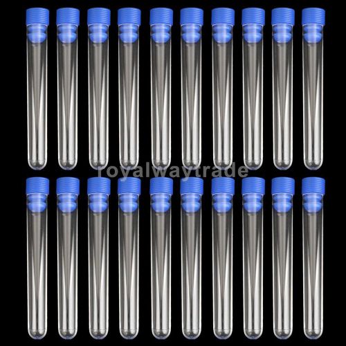 20x non-graduated test tubes lab test container tool w/ screw caps 10x1.5cm for sale